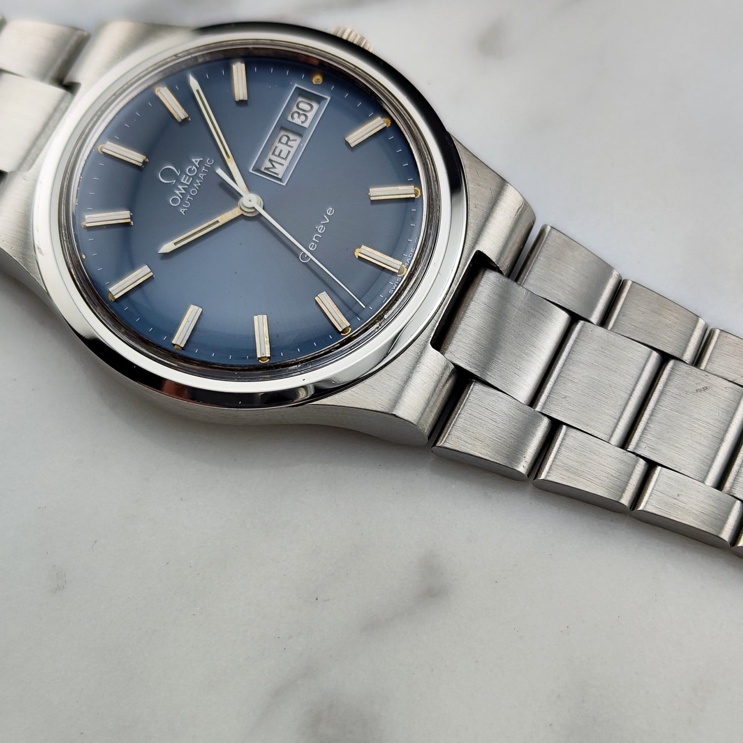 OMEGA Genéve France Day-Date Blue Dial Bracelet 1974 [REF. 166.0174]