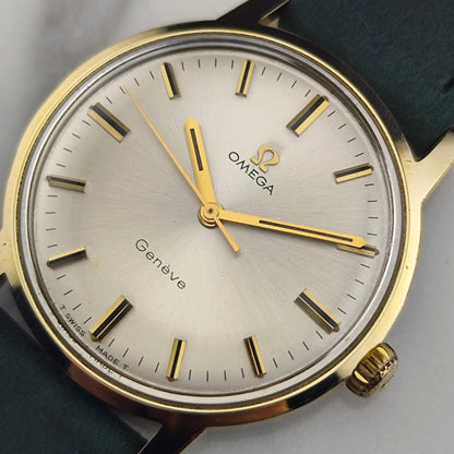 OMEGA Genéve Gold White Dial Green Strap Mint+ Serviced [REF. 135.070]