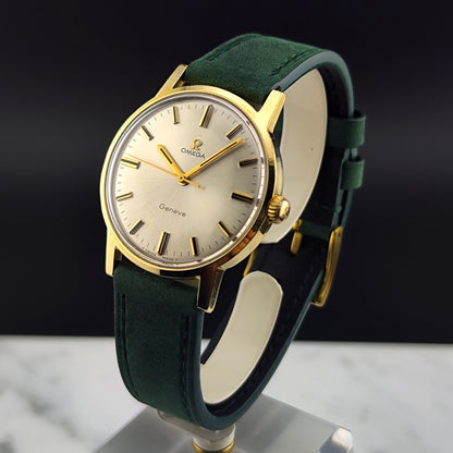 OMEGA Genéve Gold White Dial Green Strap Mint+ Serviced [REF. 135.070]