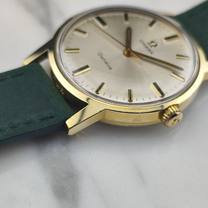 OMEGA Genéve Gold White Dial Green Strap Mint+ Serviced [REF. 135.070]