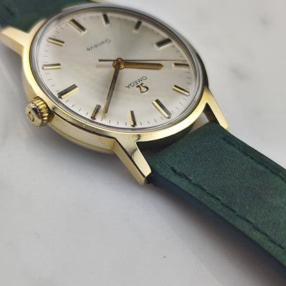OMEGA Genéve Gold White Dial Green Strap Mint+ Serviced [REF. 135.070]