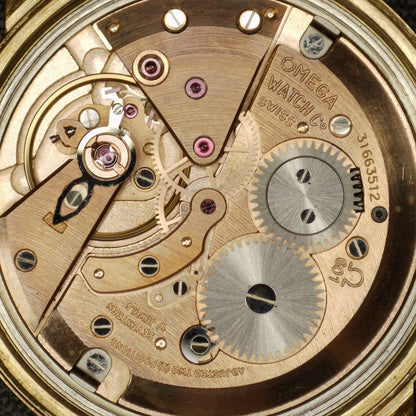 OMEGA Genéve Gold White Dial Green Strap Mint+ Serviced [REF. 135.070]