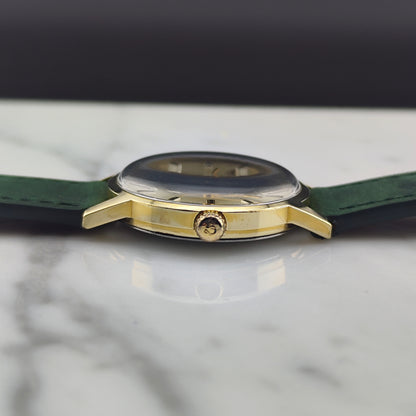 OMEGA Genéve Gold White Dial Green Strap Mint+ Serviced [REF. 135.070]