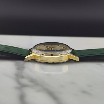 OMEGA Genéve Gold White Dial Green Strap Mint+ Serviced [REF. 135.070]