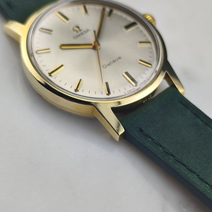 OMEGA Genéve Gold White Dial Green Strap Mint+ Serviced [REF. 135.070]