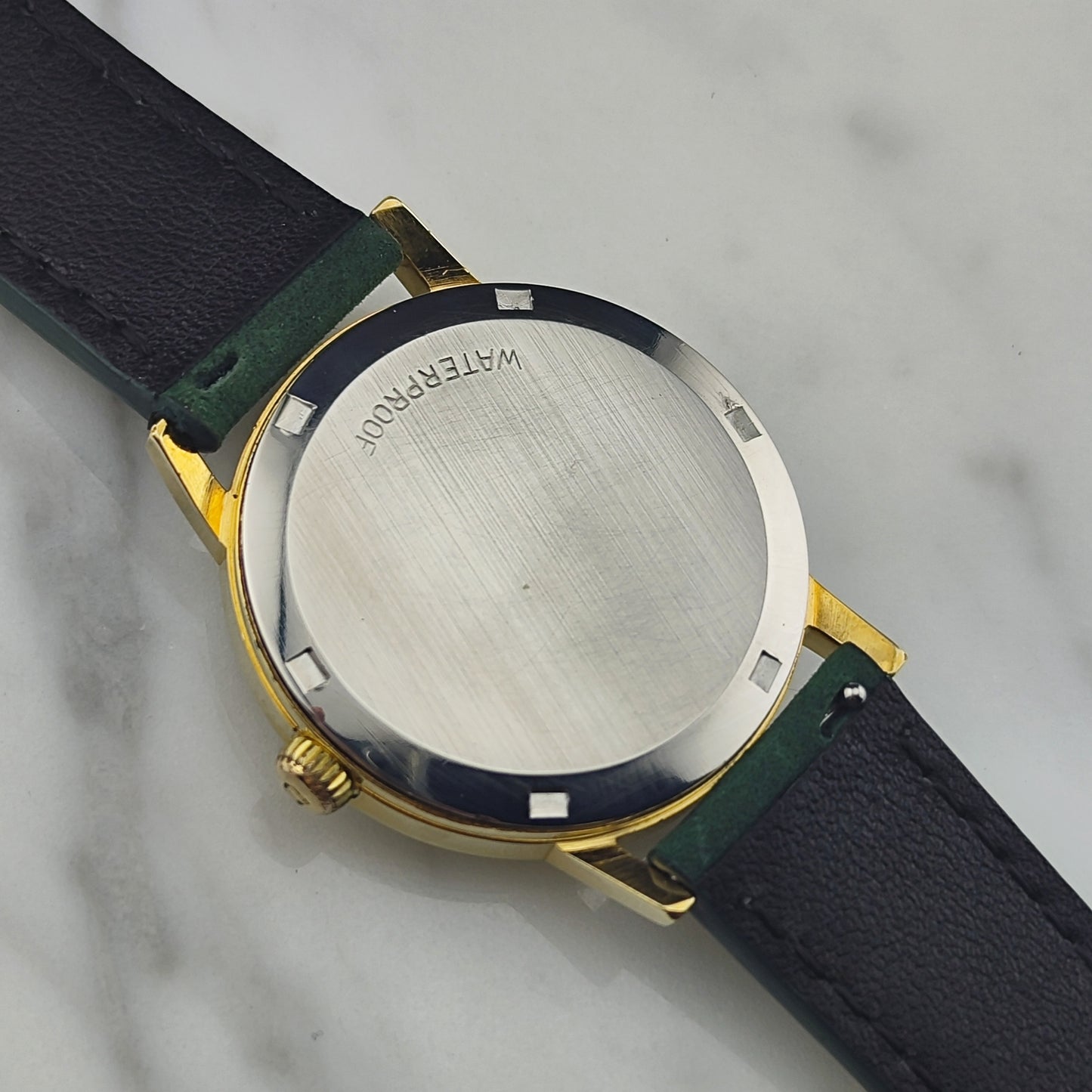 OMEGA Genéve Gold White Dial Green Strap Mint+ Serviced [REF. 135.070]