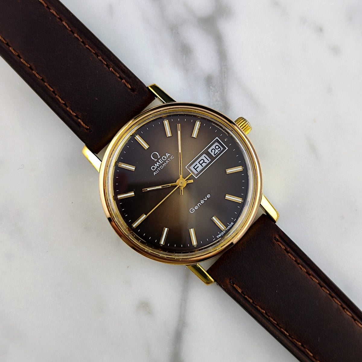Omega Genéve Gold Day-Date Brown Dial 1972 Serviced 10/2026 – Bild 1