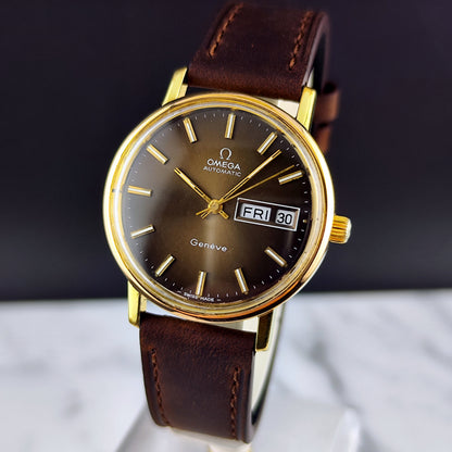 Omega Genéve Gold Day-Date Brown Dial 1972 Serviced 10/2026 – Bild 14