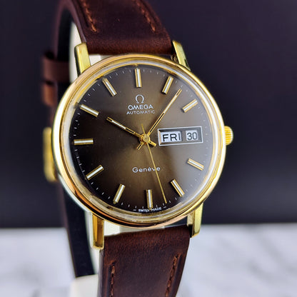 Omega Genéve Gold Day-Date Brown Dial 1972 Serviced 10/2026 – Bild 15