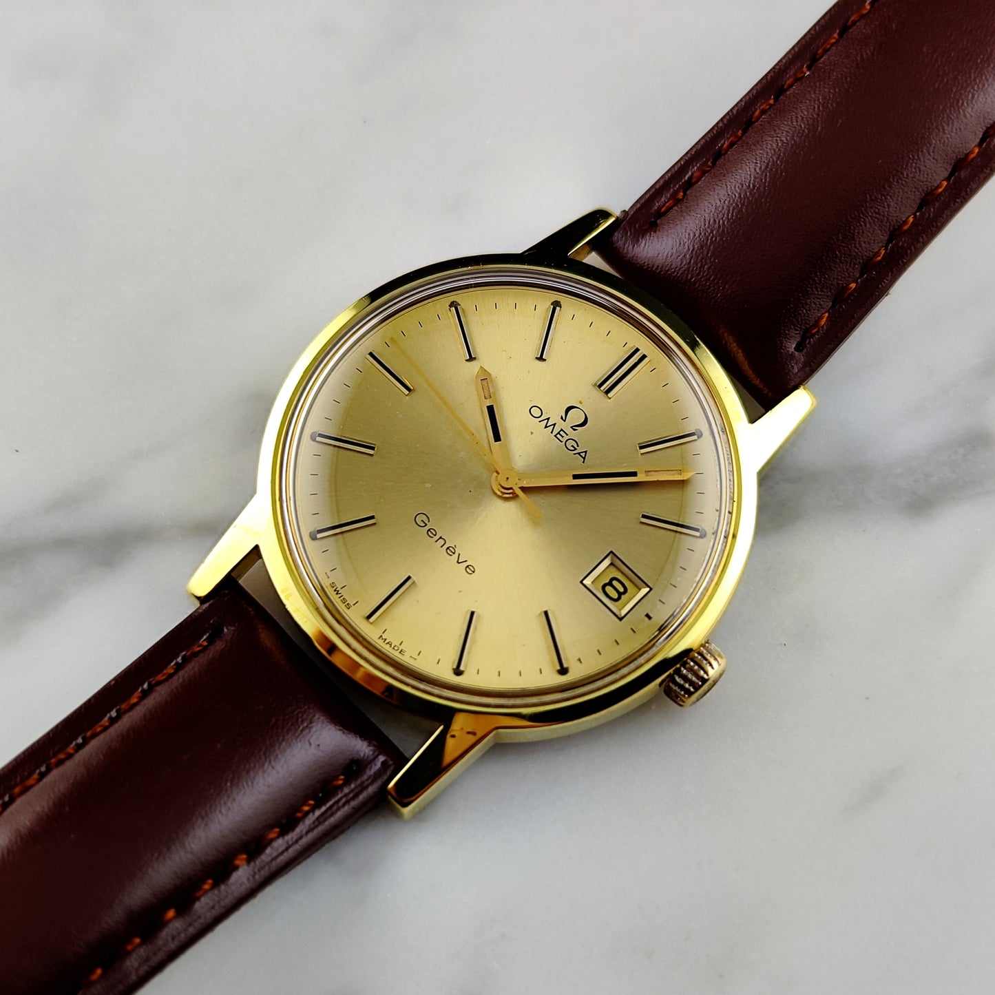 OMEGA Genéve Gold Dial Date 1972 Serviced 03/2026 [REF. 136.0104]