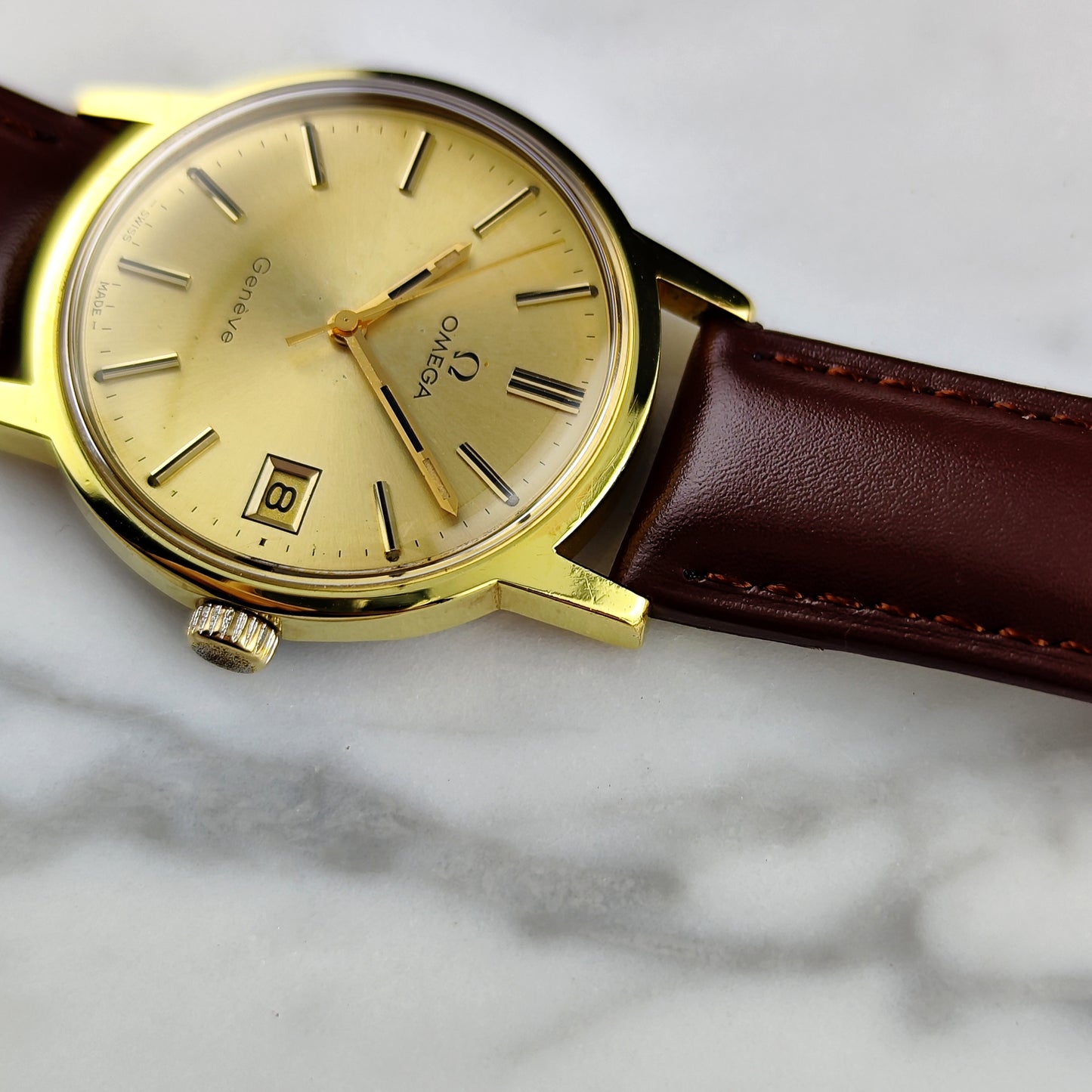 OMEGA Genéve Gold Dial Date 1972 Serviced 03/2026 [REF. 136.0104]