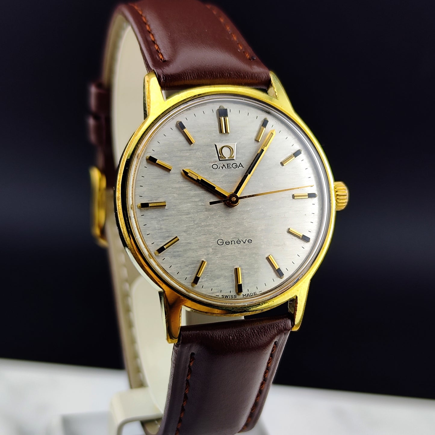 OMEGA Genéve Gold Rare Mosaic Dial White 1970 [REF. 135.070]