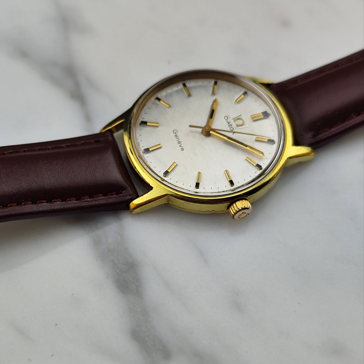 OMEGA Genéve Gold Rare Mosaic Dial White 1970 [REF. 135.070]