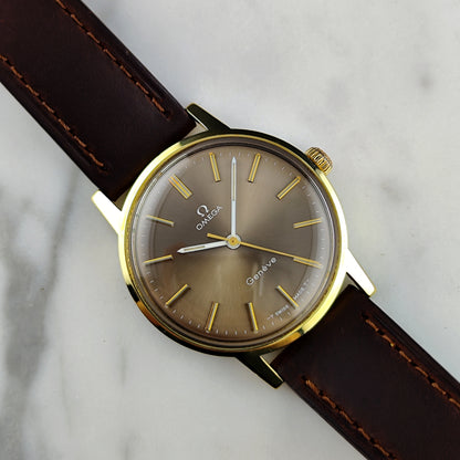 Omega Genéve Gold Super Rare Brown Dial with Box 1970 Serviced 07/2026 [REF. 135.070]