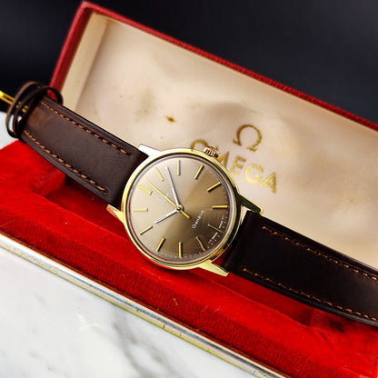 Omega Genéve Gold Super Rare Brown Dial with Box 1970 Serviced 07/2026 [REF. 135.070]