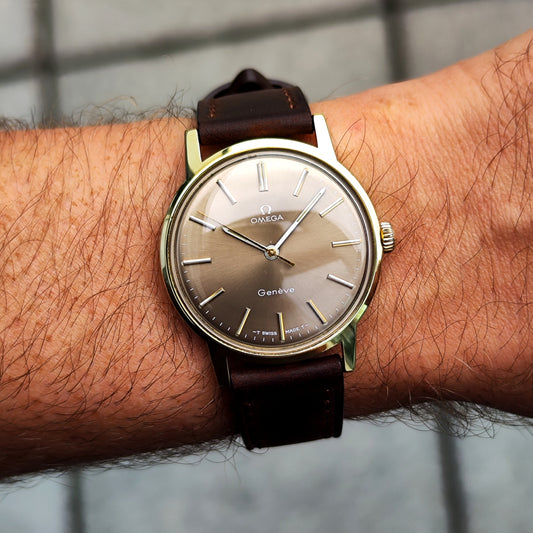 Omega Genéve Gold Super Rare Brown Dial with Box 1970 Serviced 07/2026 [REF. 135.070]