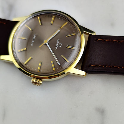 Omega Genéve Gold Super Rare Brown Dial with Box 1970 Serviced 07/2026 [REF. 135.070]