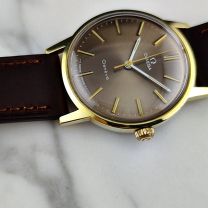 Omega Genéve Gold Super Rare Brown Dial with Box 1970 Serviced 07/2026 [REF. 135.070]