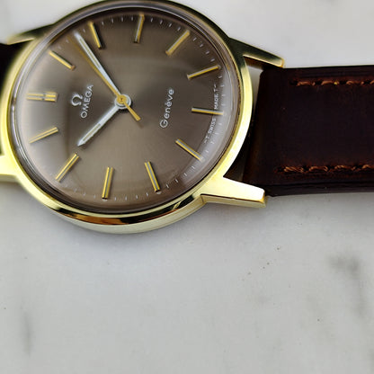 Omega Genéve Gold Super Rare Brown Dial with Box 1970 Serviced 07/2026 [REF. 135.070]