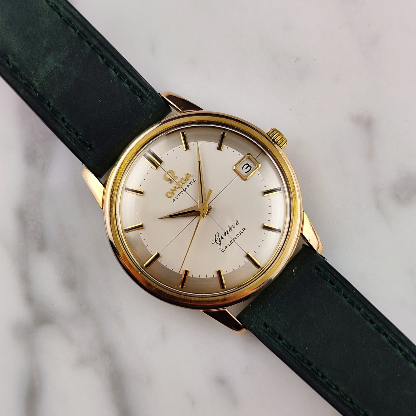 OMEGA Genéve Gold White Crosshair Dial Pie Pan 1960 [REF. 14703]