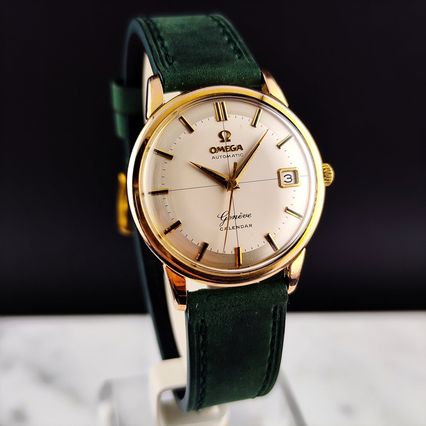 OMEGA Genéve Gold White Crosshair Dial Pie Pan 1960 [REF. 14703]