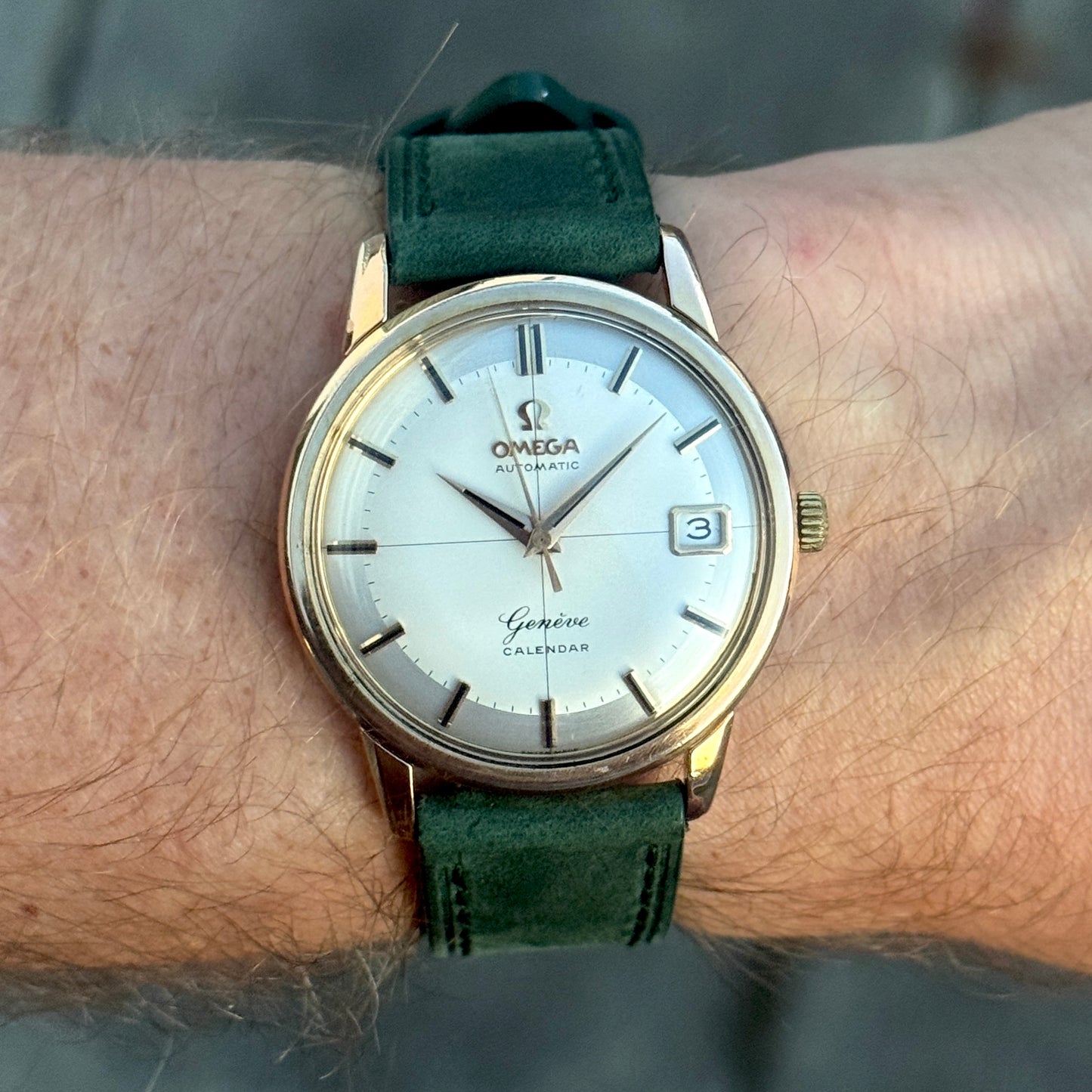 OMEGA Genéve Gold White Crosshair Dial Pie Pan 1960 [REF. 14703]