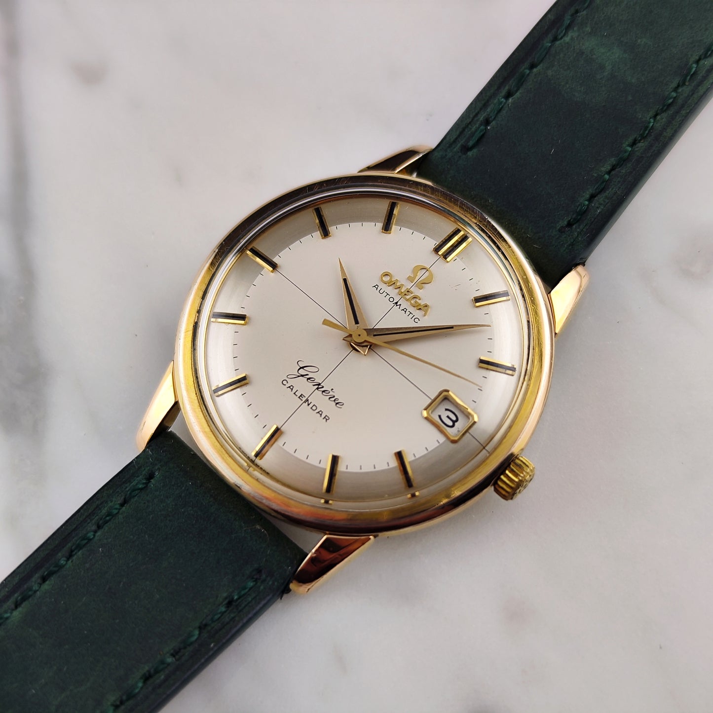 OMEGA Genéve Gold White Crosshair Dial Pie Pan 1960 [REF. 14703]