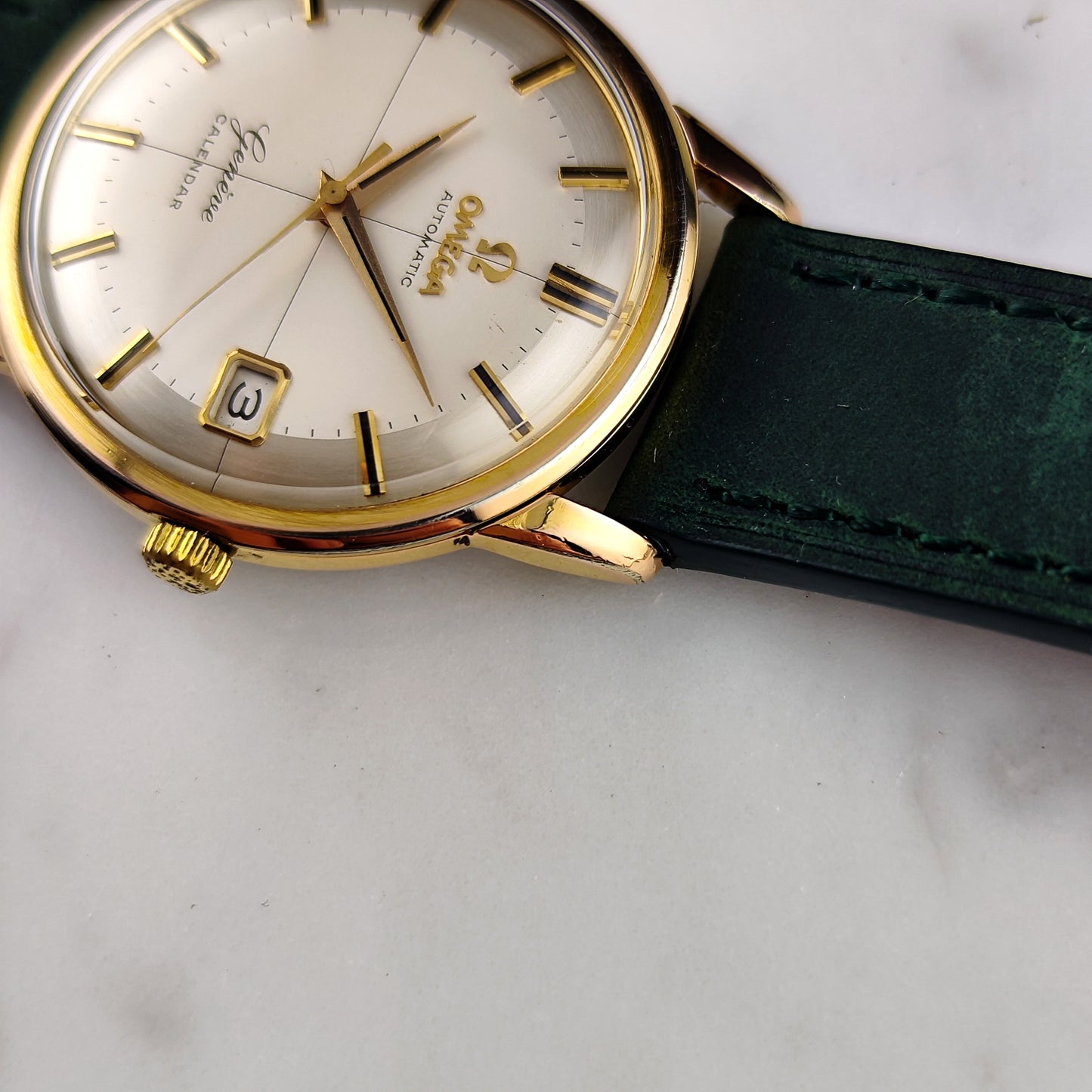 OMEGA Genéve Gold White Crosshair Dial Pie Pan 1960 [REF. 14703]
