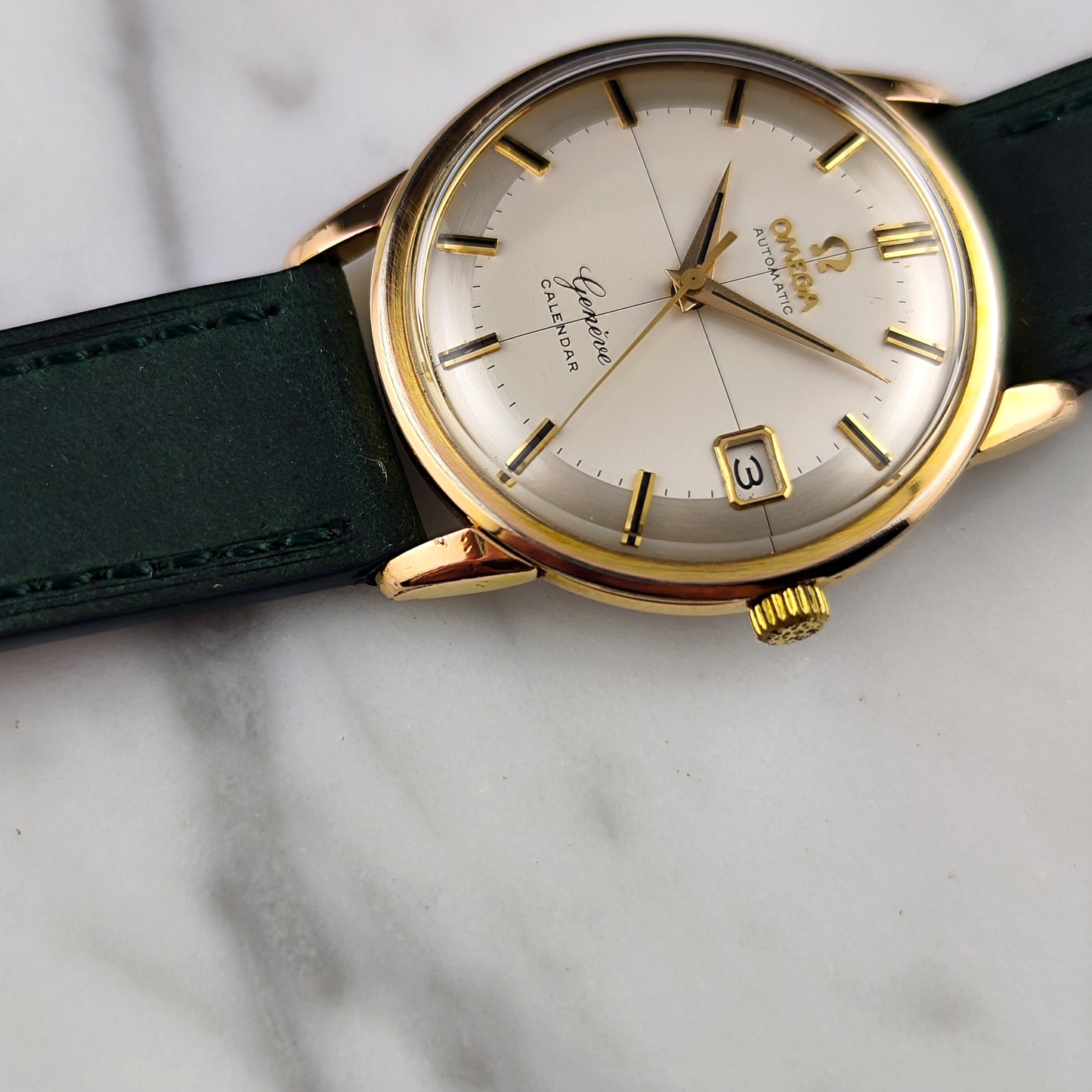 OMEGA Genéve Gold White Crosshair Dial Pie Pan 1960 [REF. 14703]
