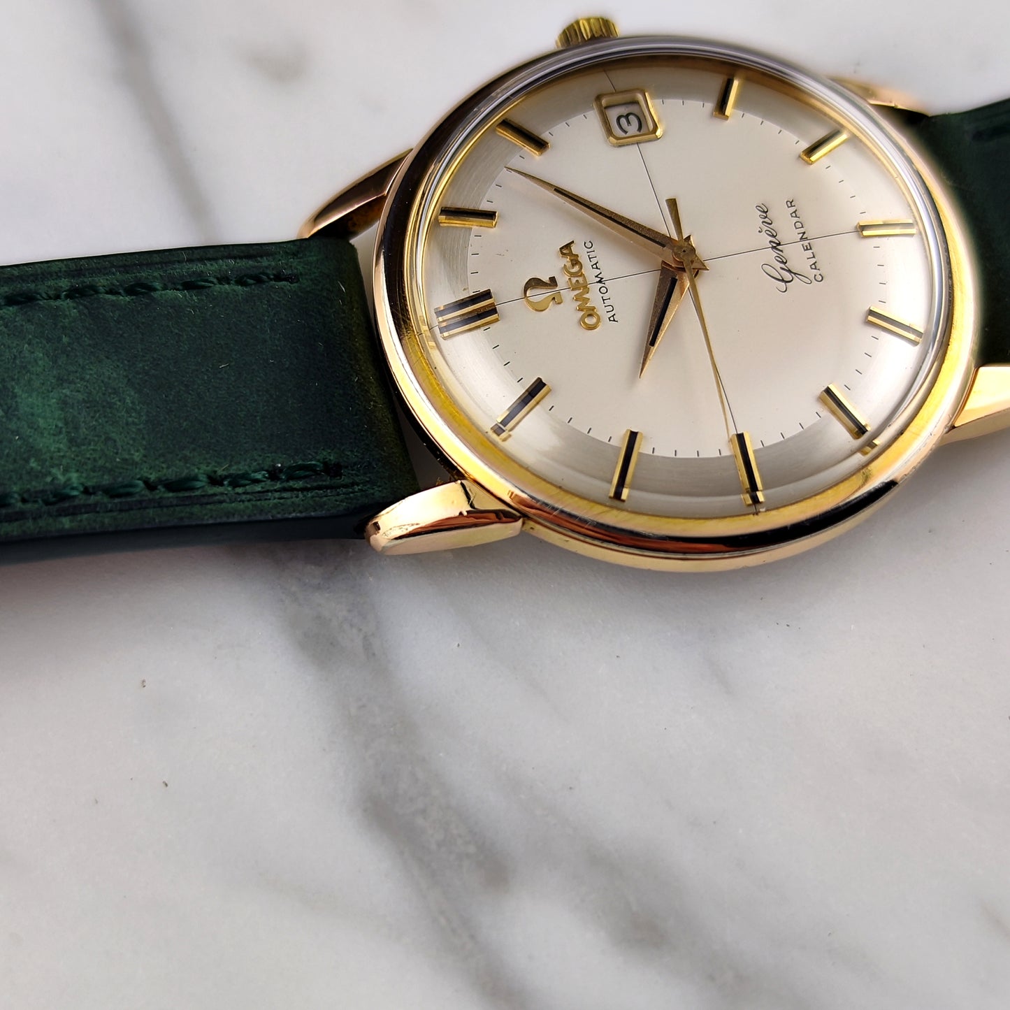 OMEGA Genéve Gold White Crosshair Dial Pie Pan 1960 [REF. 14703]
