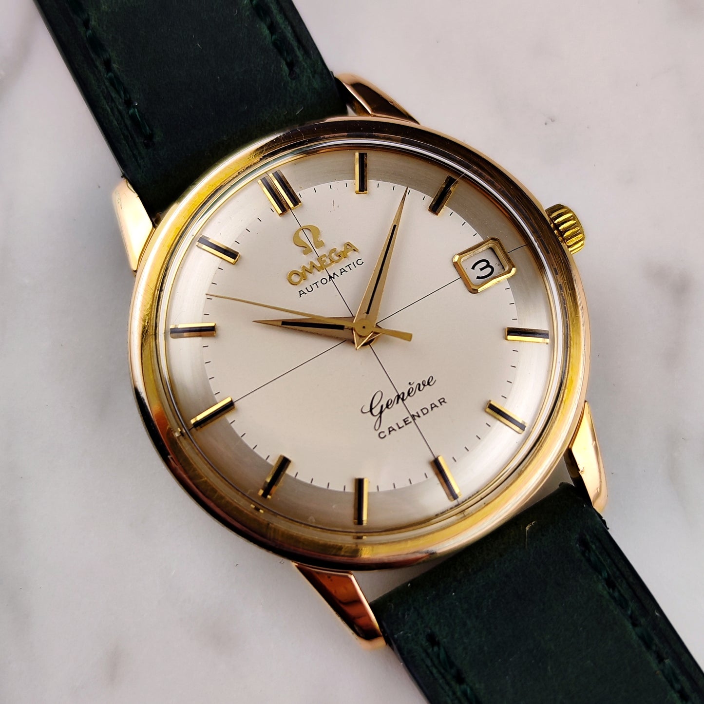 OMEGA Genéve Gold White Crosshair Dial Pie Pan 1960 [REF. 14703]