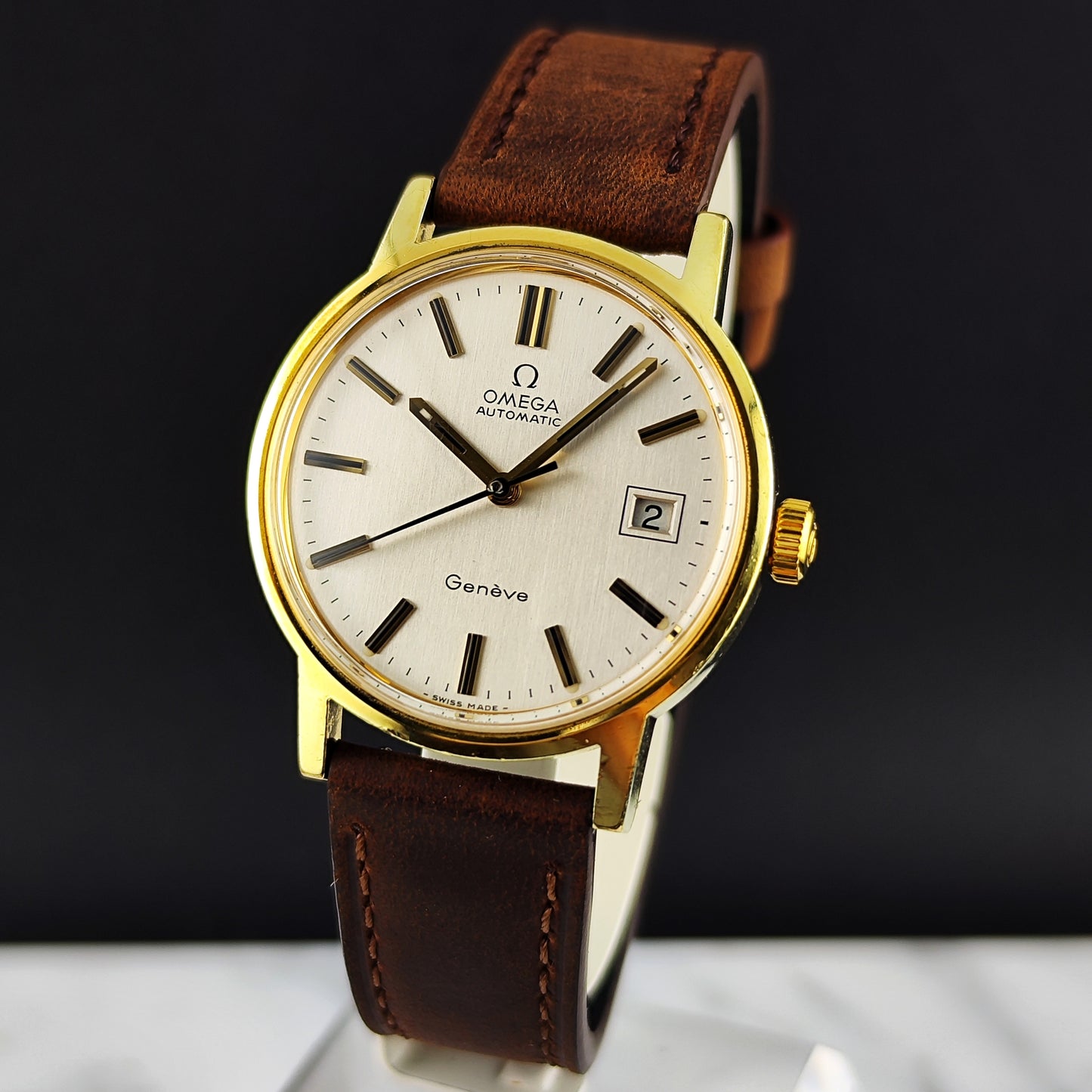 Omega Genéve Gold White Linen Dial 1972 Serviced 07/2026 [REF. 166.0098]
