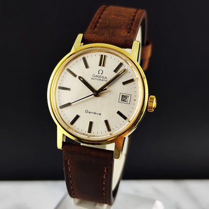 Omega Genéve Gold White Linen Dial 1972 Serviced 07/2026 [REF. 166.0098]