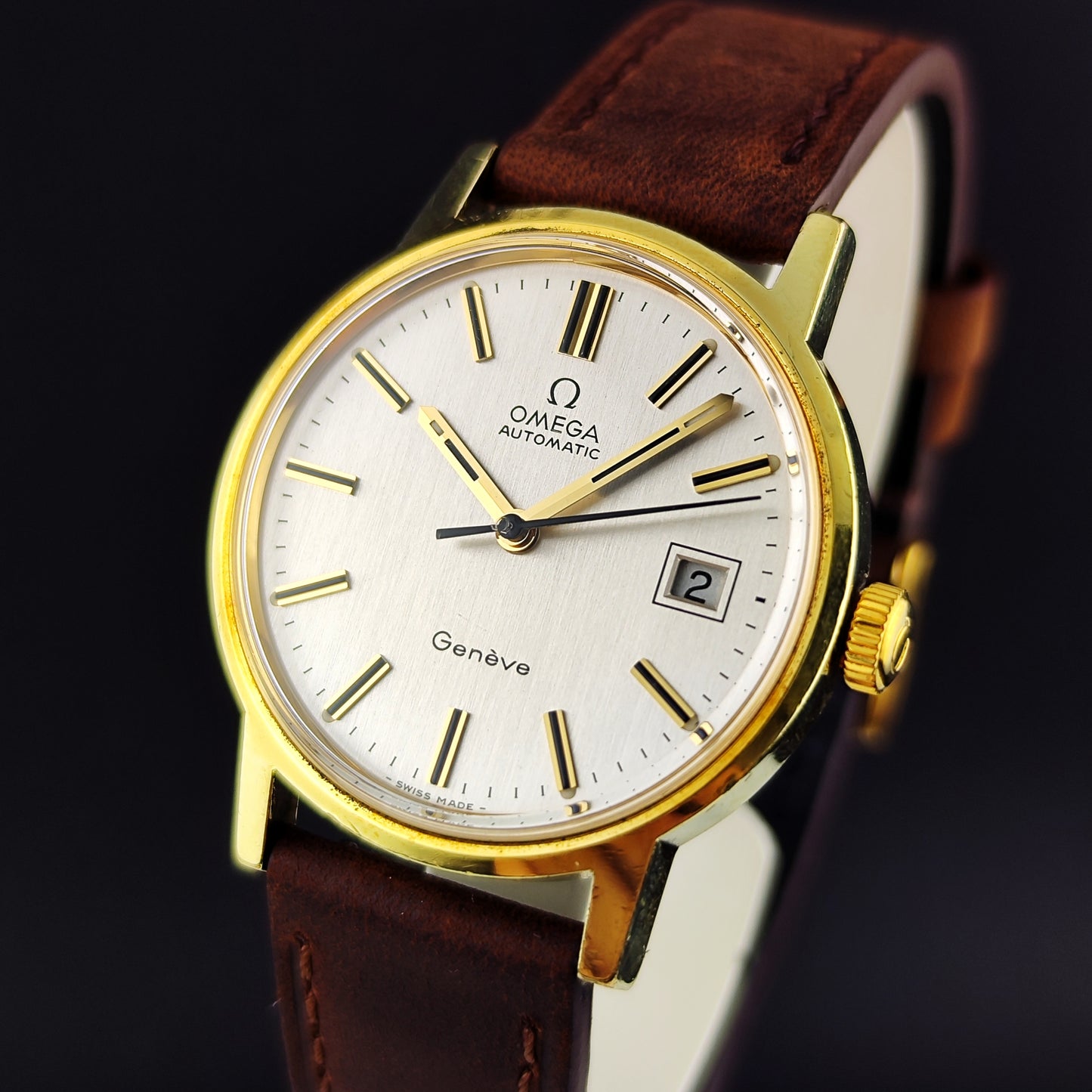 Omega Genéve Gold White Linen Dial 1972 Serviced 07/2026 [REF. 166.0098]