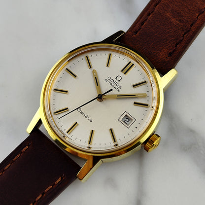 Omega Genéve Gold White Linen Dial 1972 Serviced 07/2026 [REF. 166.0098]