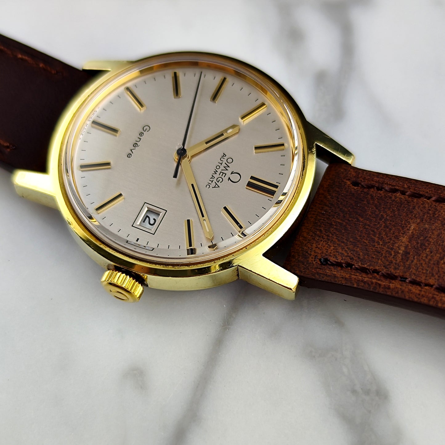 Omega Genéve Gold White Linen Dial 1972 Serviced 07/2026 [REF. 166.0098]