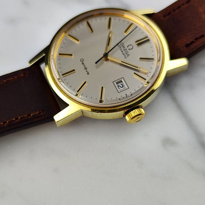 Omega Genéve Gold White Linen Dial 1972 Serviced 07/2026 [REF. 166.0098]