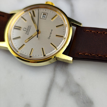 Omega Genéve Gold White Linen Dial 1972 Serviced 07/2026 [REF. 166.0098]