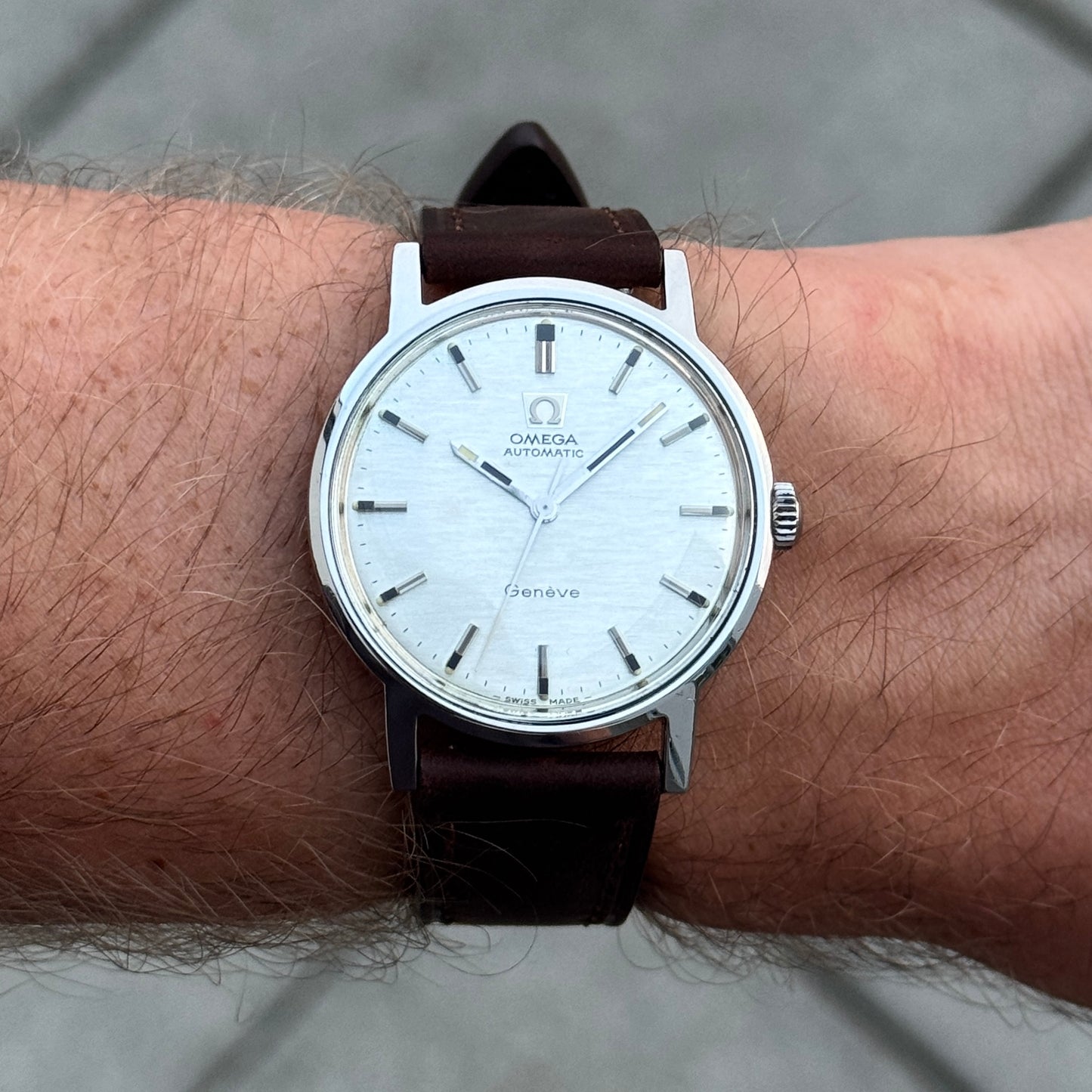 OMEGA Genéve Mosaic Linen Dial Silver 1969 [REF. 165.070]