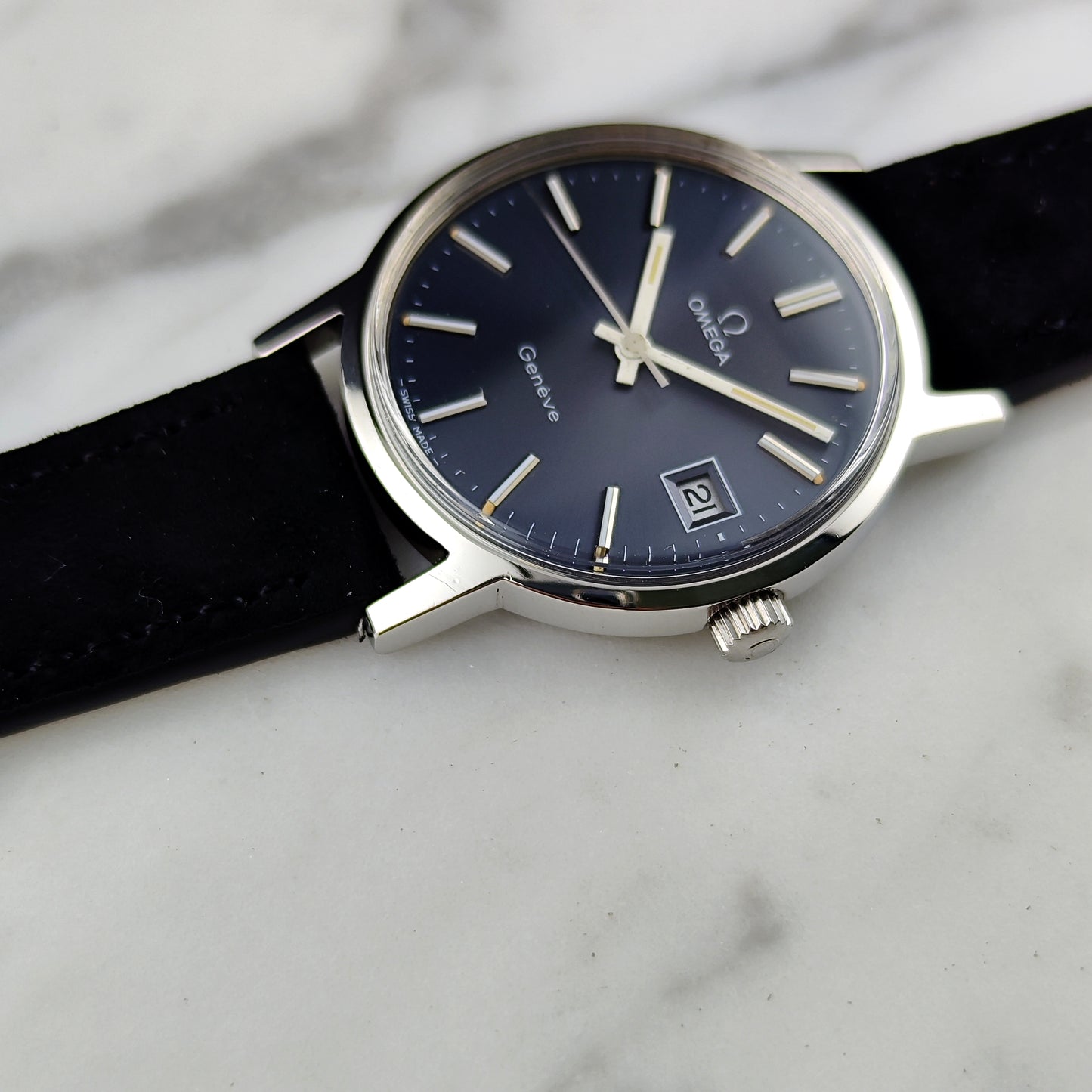 OMEGA Genéve Rare Blue/Grey Dial 1974 Serviced 06/2026 [REF. 136.0104]
