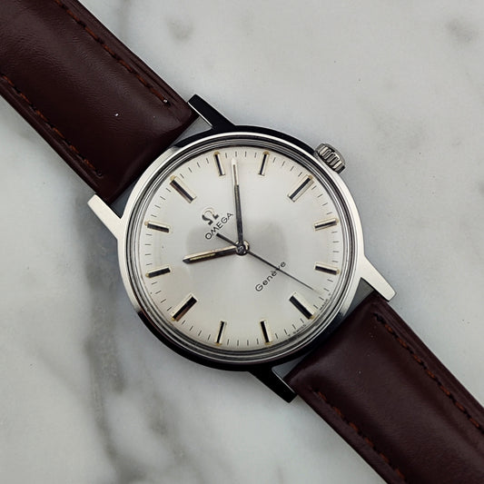 OMEGA Genéve Silver Date Mint Serviced Signed Crystal [REF. 135.070]