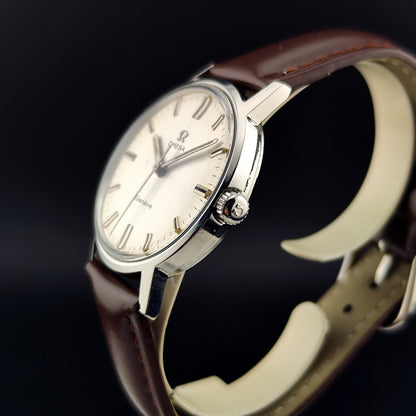 OMEGA Genéve Silver Date Mint Serviced Signed Crystal [REF. 135.070]