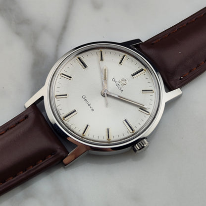 OMEGA Genéve Silver Date Mint Serviced Signed Crystal [REF. 135.070]