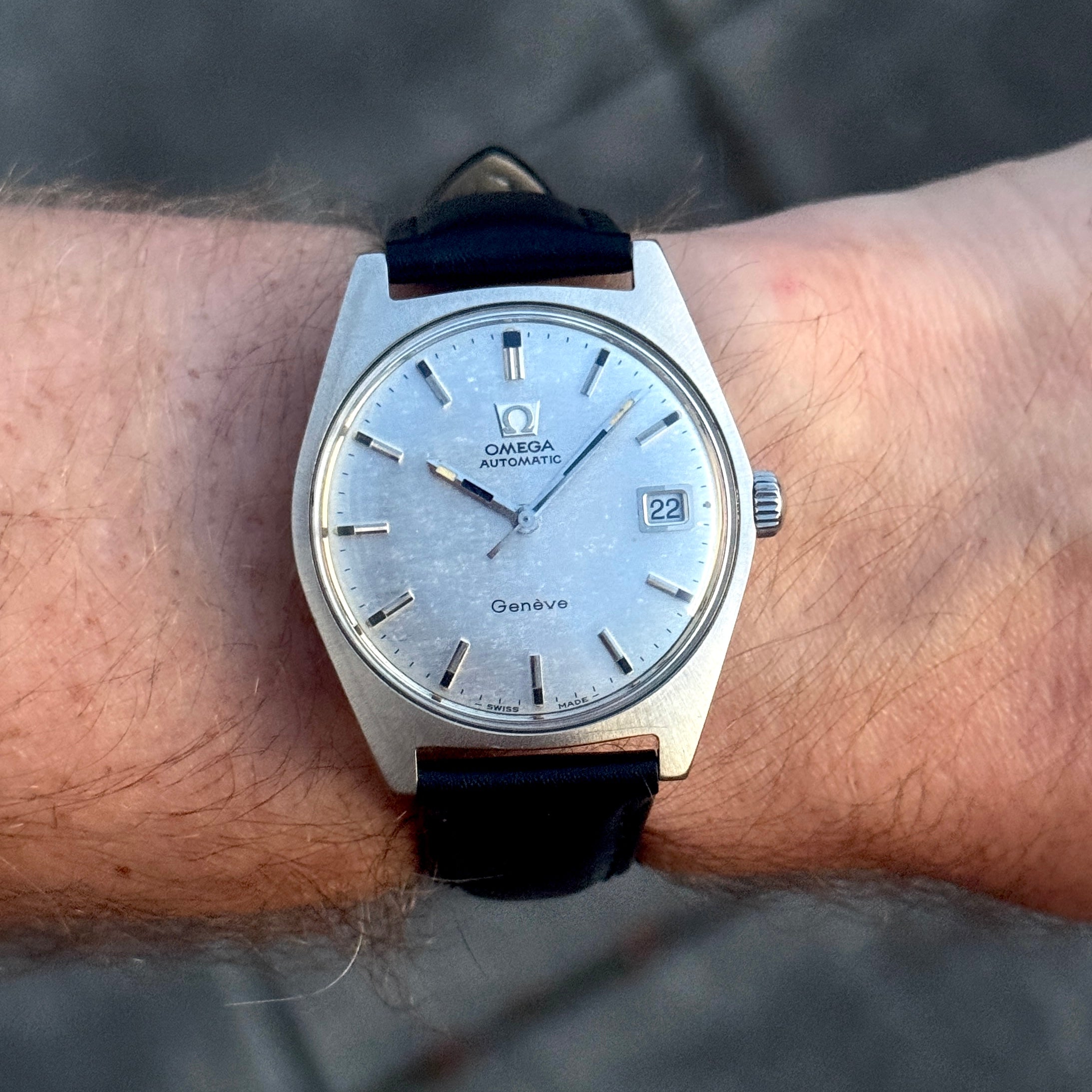 OMEGA Genève Silver Mosaic Dial 1970 – Ref. 166.041 – Aigner & Fuchs