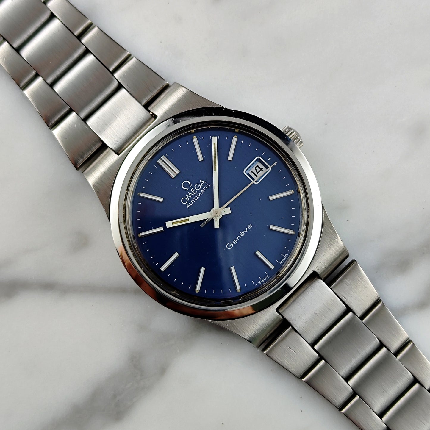 OMEGA Genéve Steel Blue Dial 1973 Serviced 05/2026 [REF. 166.0173]