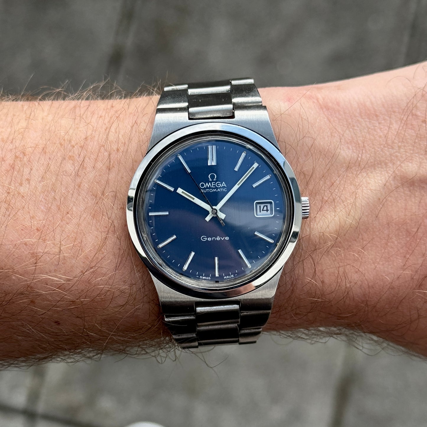 OMEGA Genéve Steel Blue Dial 1973 Serviced 05/2026 [REF. 166.0173]