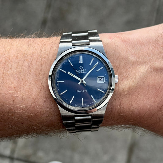 OMEGA Genéve Steel Blue Dial 1973 Serviced 05/2026 [REF. 166.0173]