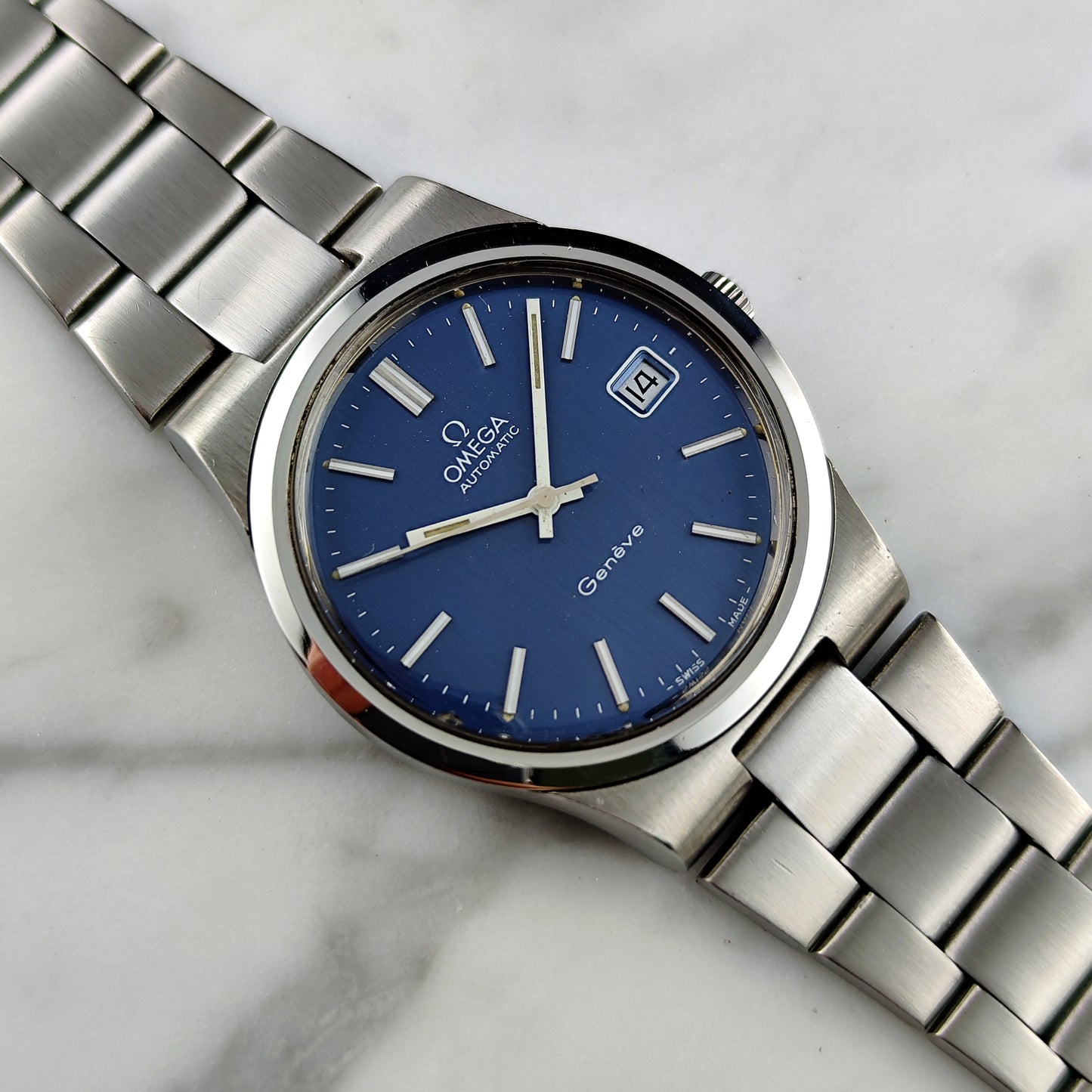 OMEGA Genéve Steel Blue Dial 1973 Serviced 05/2026 [REF. 166.0173]