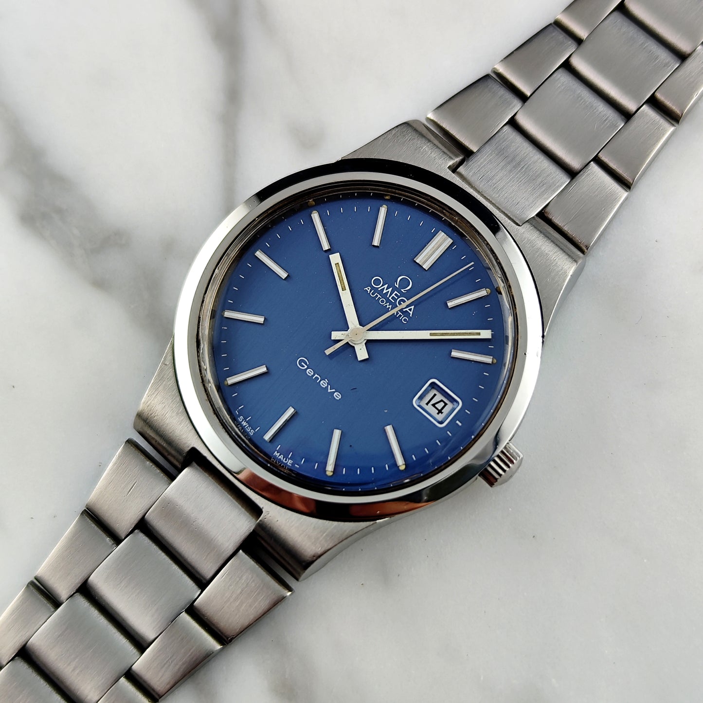 OMEGA Genéve Steel Blue Dial 1973 Serviced 05/2026 [REF. 166.0173]