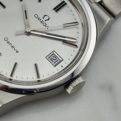 OMEGA Genève Steel Bracelet Omega Signed Crystal [REF. 136.0103]